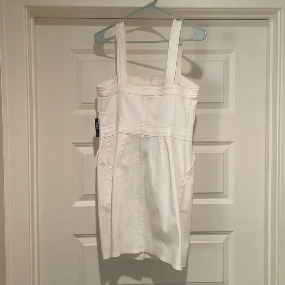 Express Elegant White Button-Down Dress - Picture 3 of 4